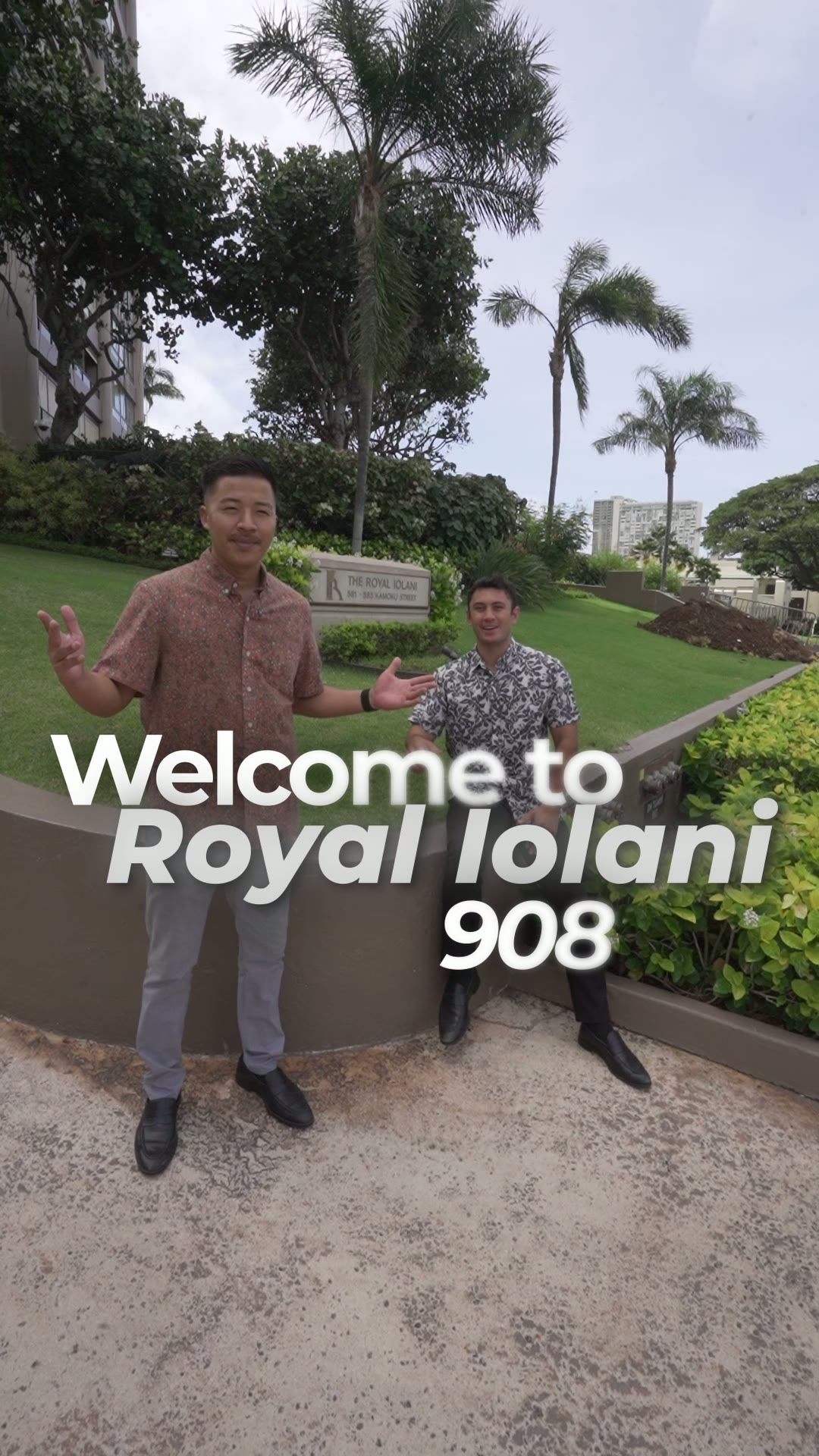 Vertical agent-led listing film tour of Royal Iolani unit 908 in Honolulu